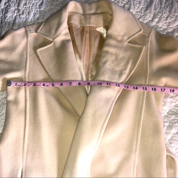 VINTAGE 100% CASHMERE COAT CREAM/TAN - Picture 10 of 16